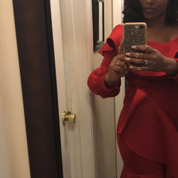 AKIRA Bold Red Long Sleeve Dress - Picture 2 of 2